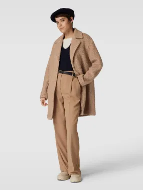 OPUS Lange jas in gemêleerde look, model 'Hiromi' in beige