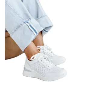 Witte leren sportschoenen